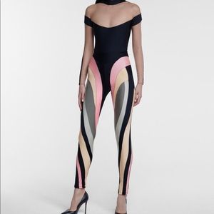 Mugler Spiral Legging - Black/Pink - FR38
